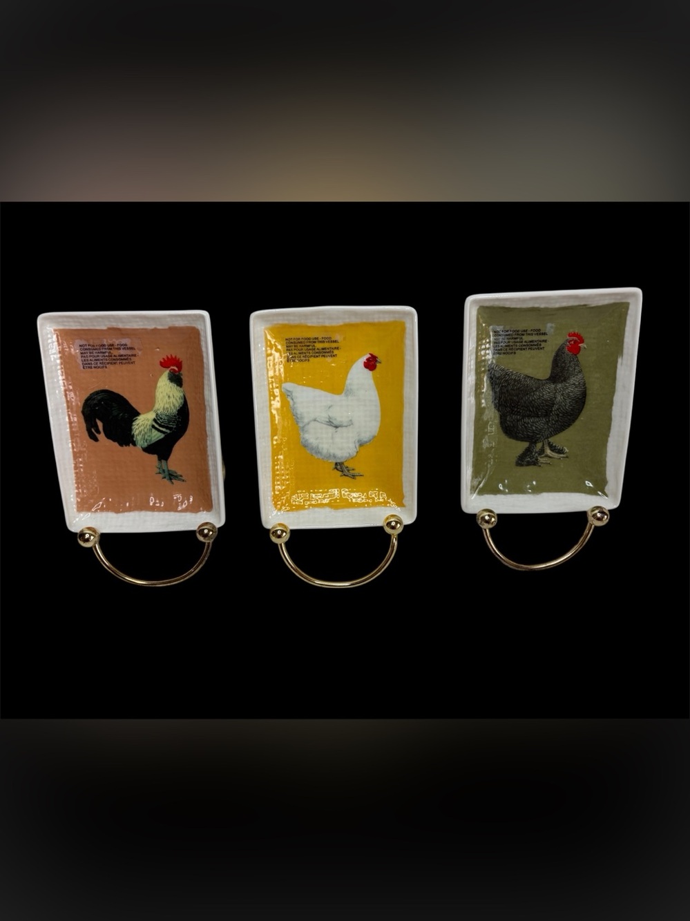 Ashland Mini Trays Trinket Dish Farmhouse Chicken Rooster Hen Country Decor NEW